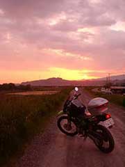 和歌山県かつらぎ町、大字東渋田で見た夕日